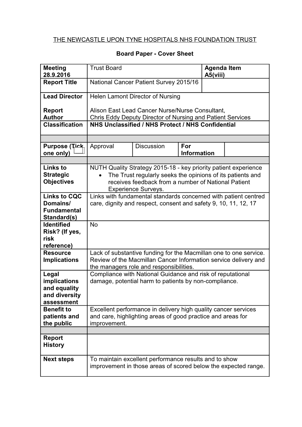 The Newcastle Upon Tyne Hospitals Nhs Foundation Trust