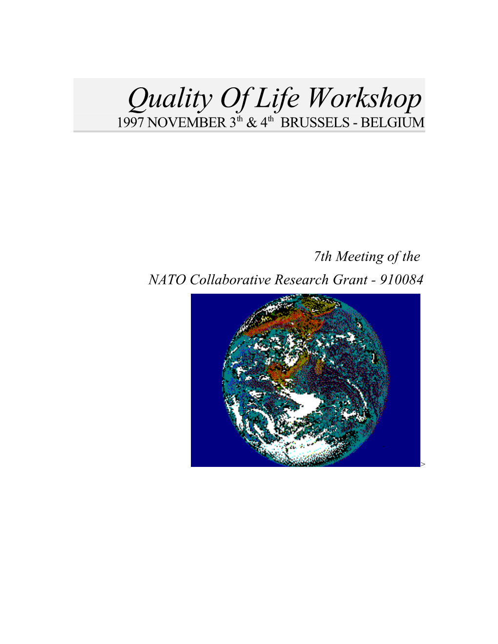 Quality of Life Workshop