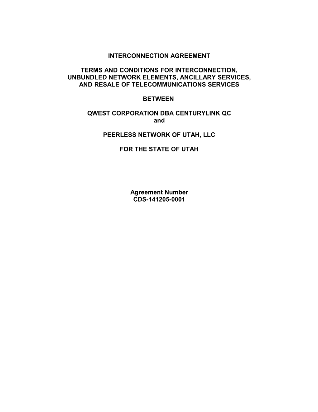 Template Interconnection Agreement