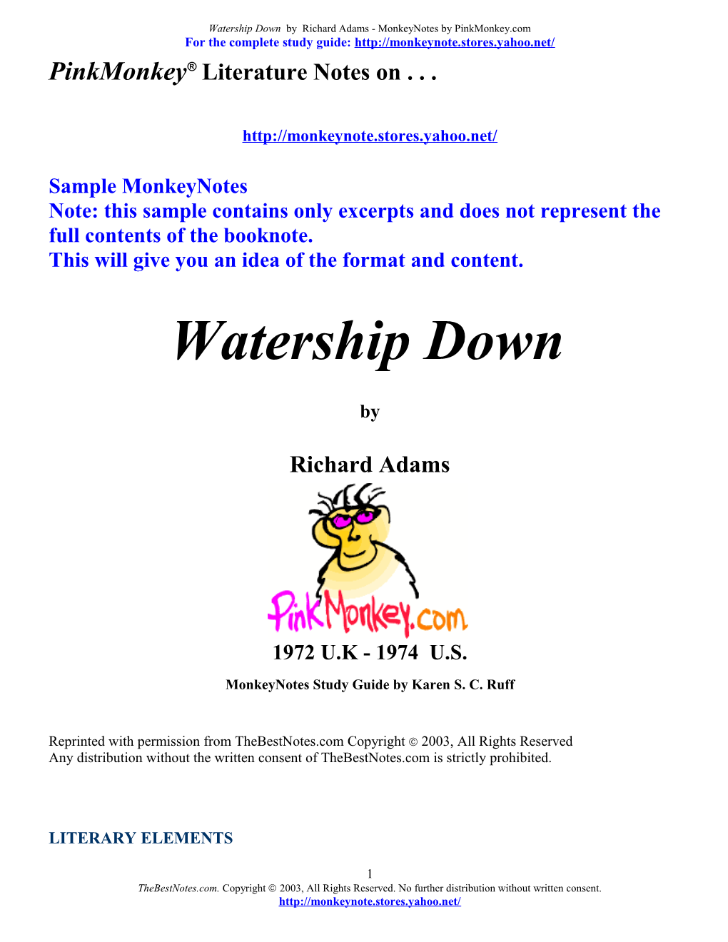 Watership Down by Richard Adam