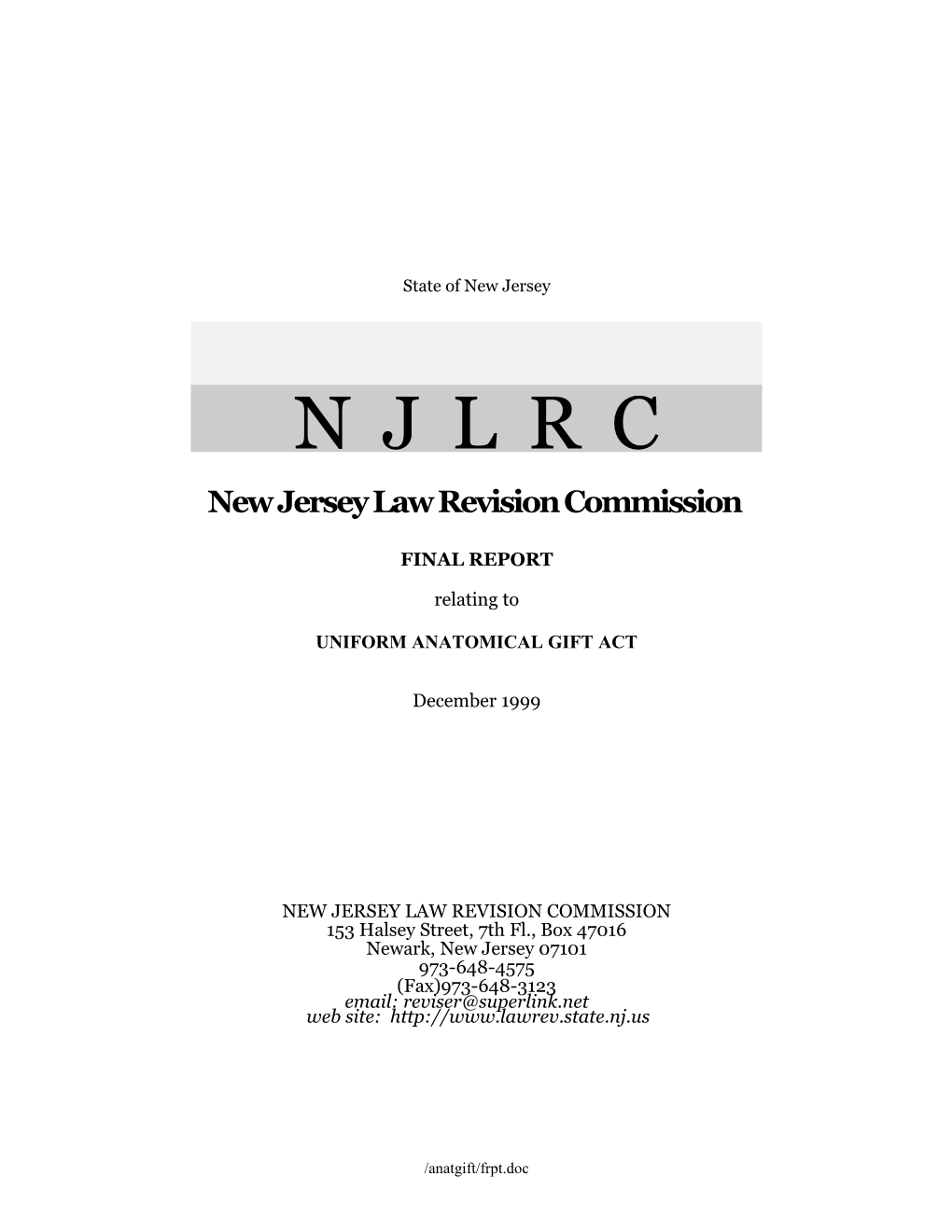 New Jersey Law Revision Commission