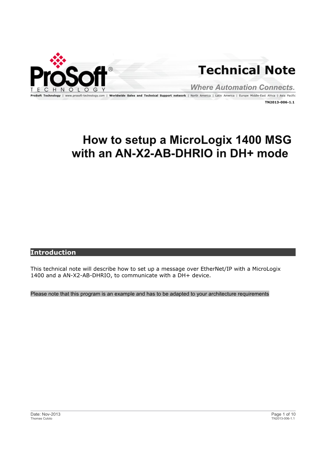 How to Setup Micrologix MSG