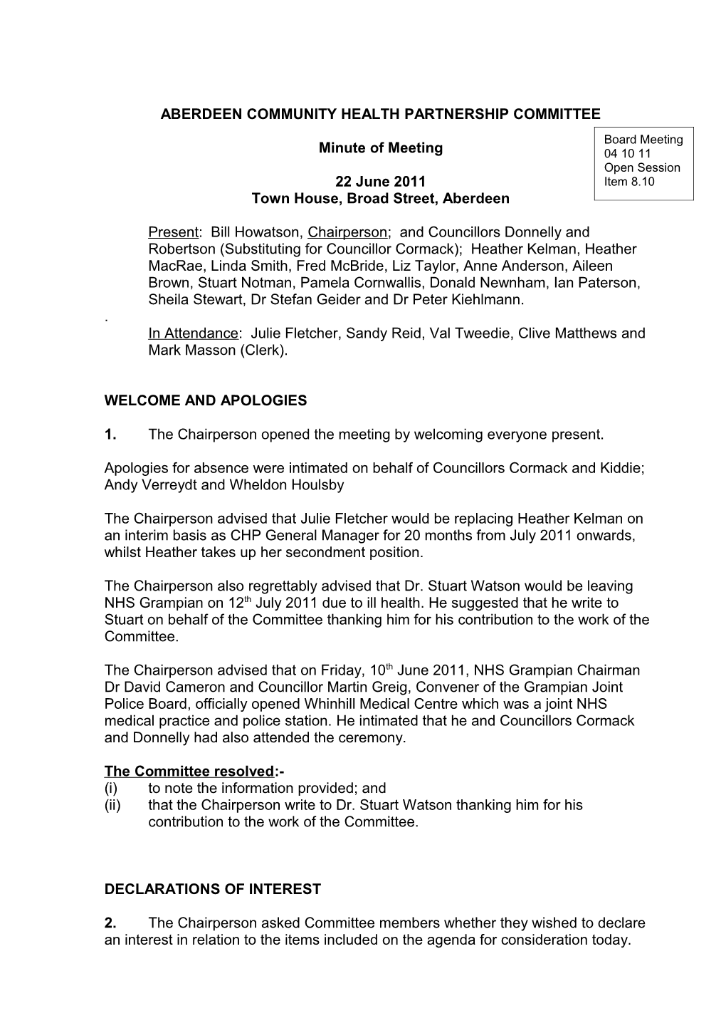 Item 8.10 for 4 Oct 2011 City CHP 220611