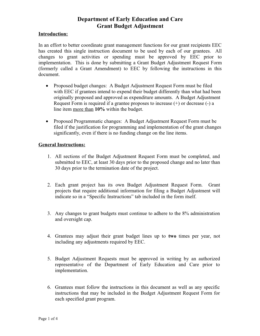 FY 2007 CPC Revised Budget Amendment Instructions