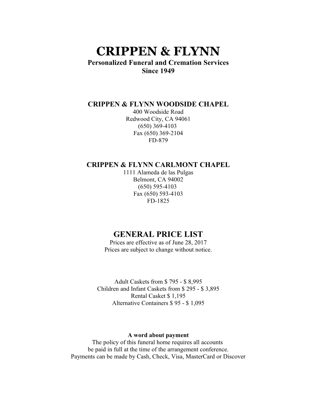 Woodside Chapel Of CRIPPEN & FLYNN