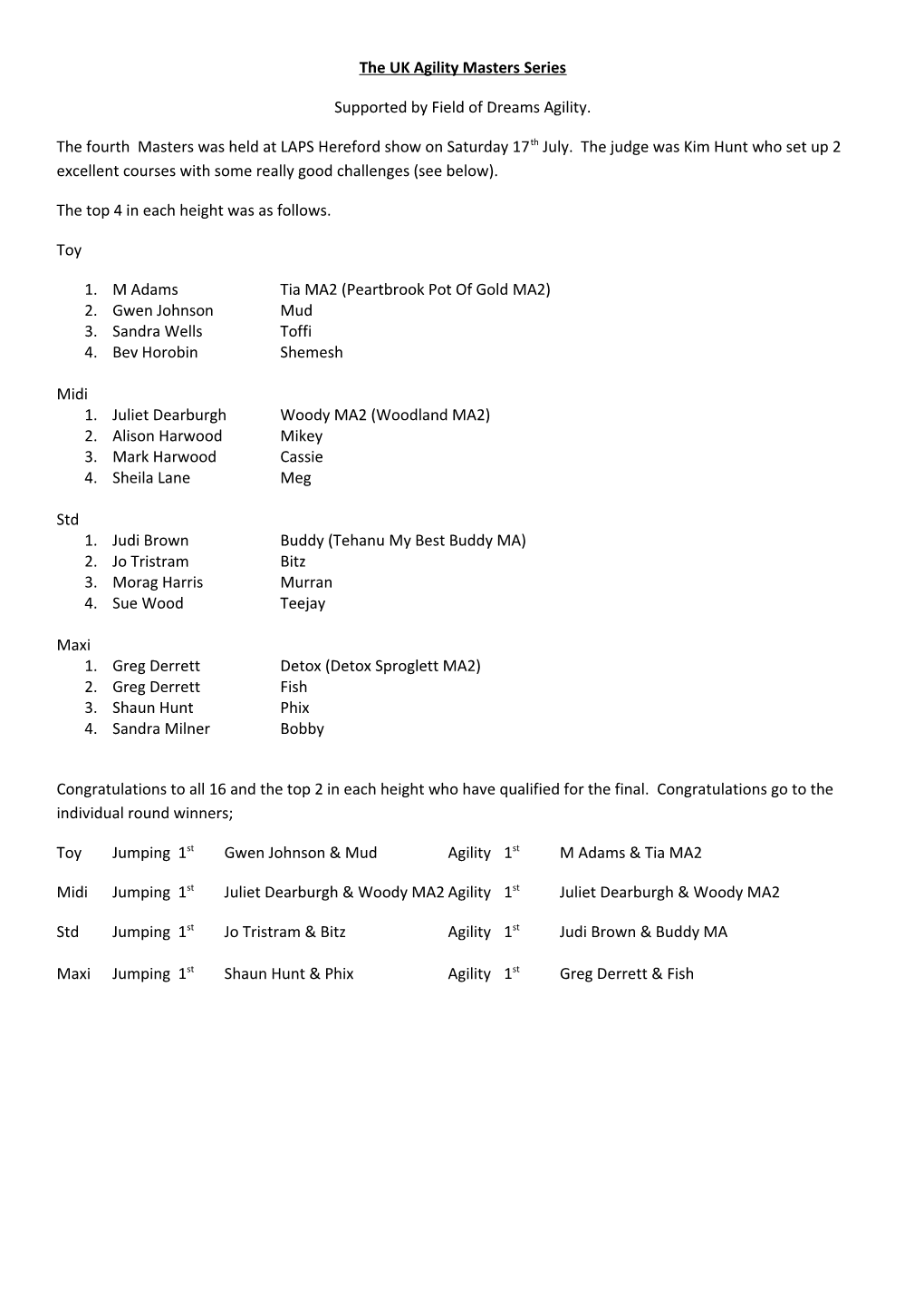 The UK Agility Masters Series