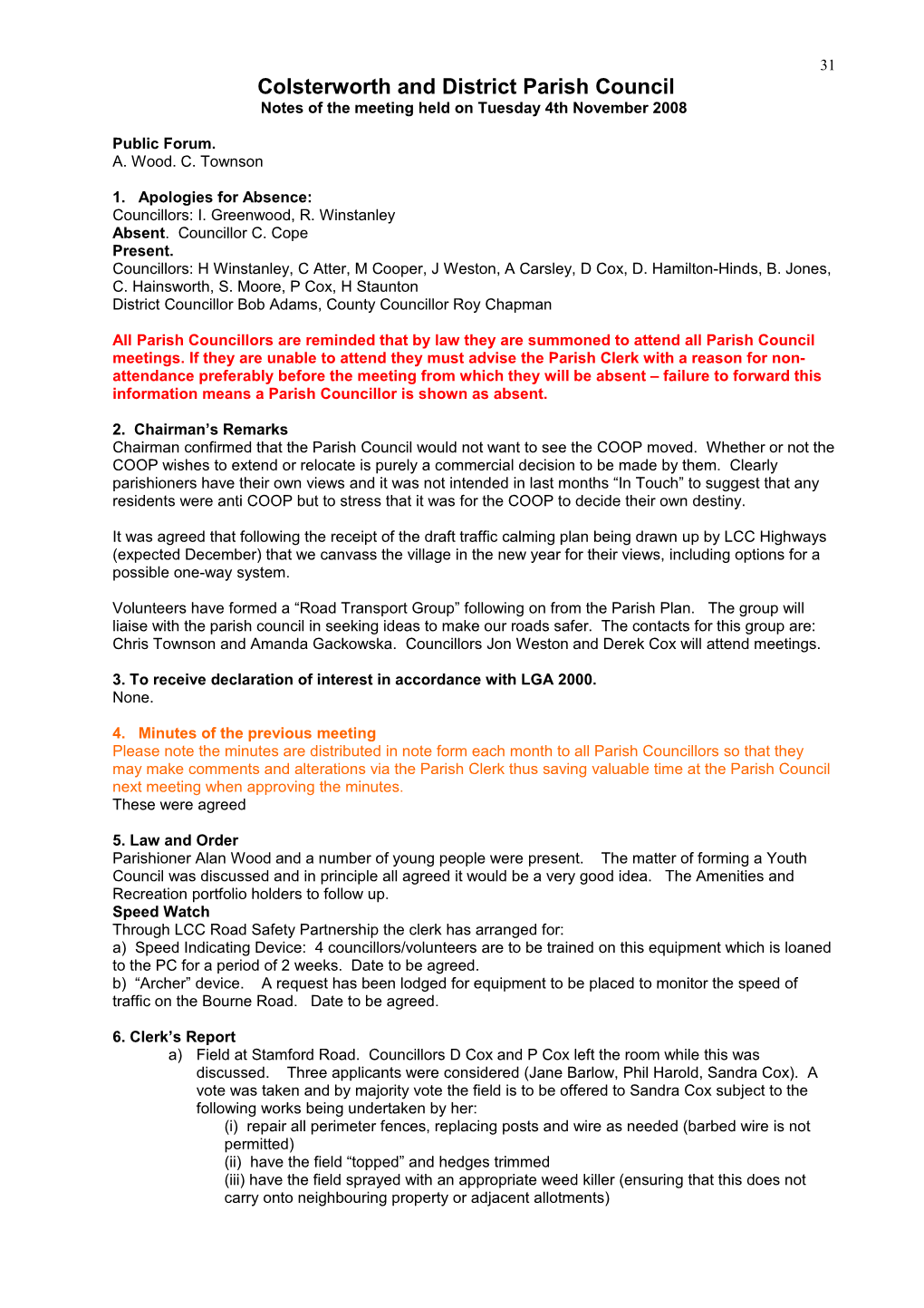 Colsterworth and District Parish Council s1