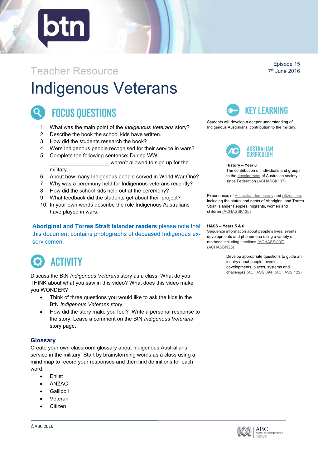 1. What Was the Main Point of the Indigenous Veterans Story?