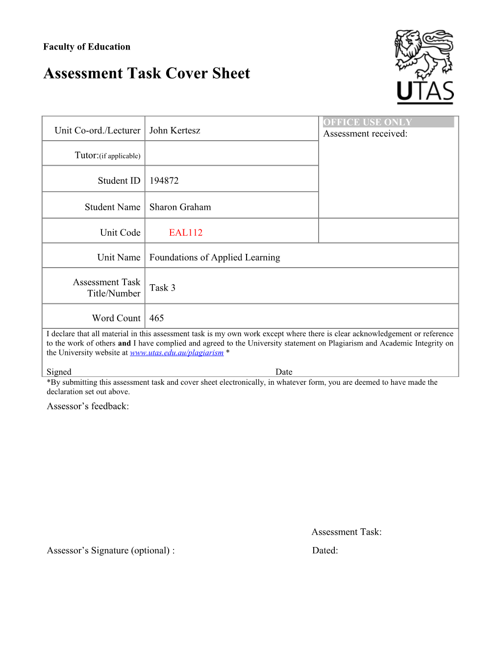 EAL 112- Foundations of Applied Learningtask 3