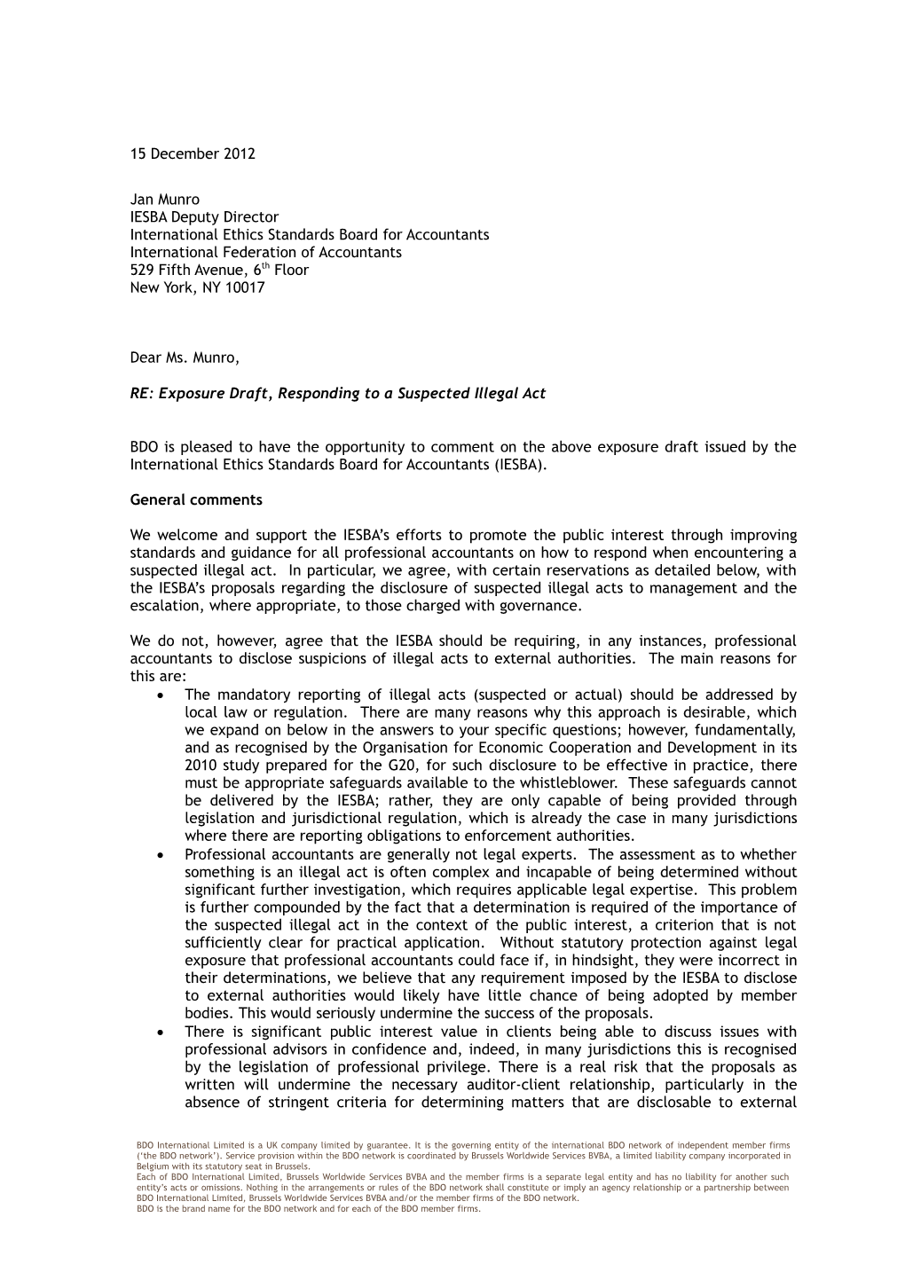 Letter to Ken Siong of IESBA