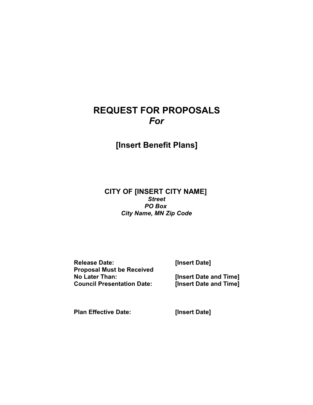 HR & Benefits: Health And Dental RFP Template