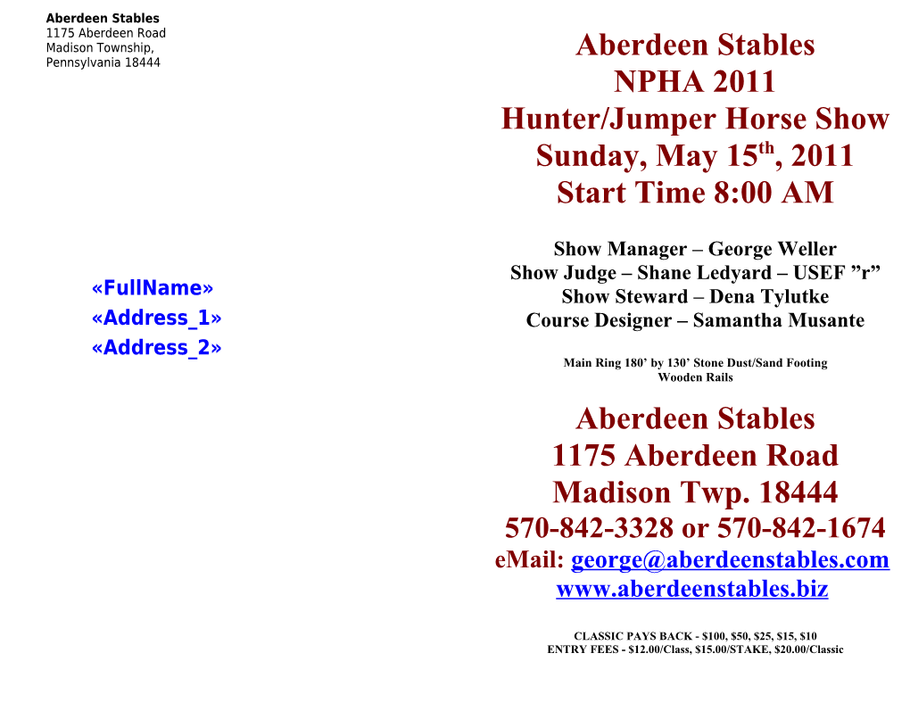 Hunter/Jumper Horse Show