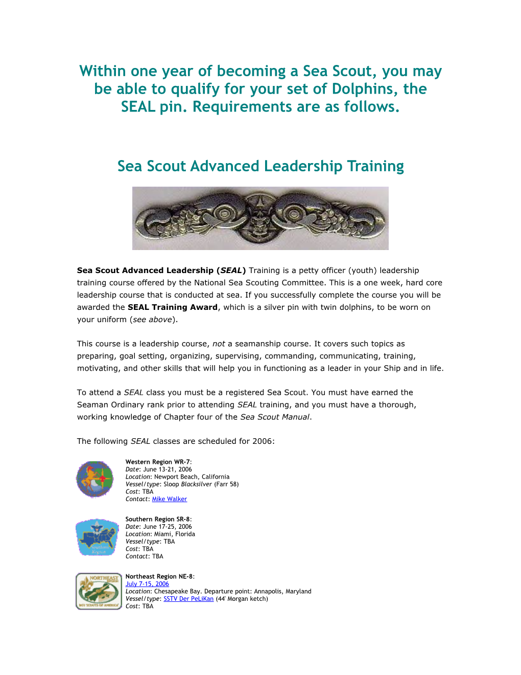 Sea Scout Advanced Leadership Training