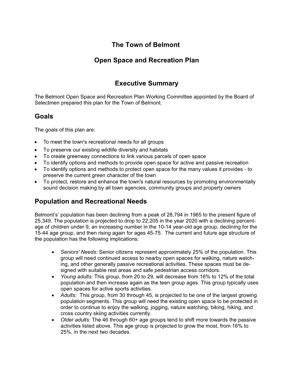 OPEN SPACE PLAN REVIEW	Community