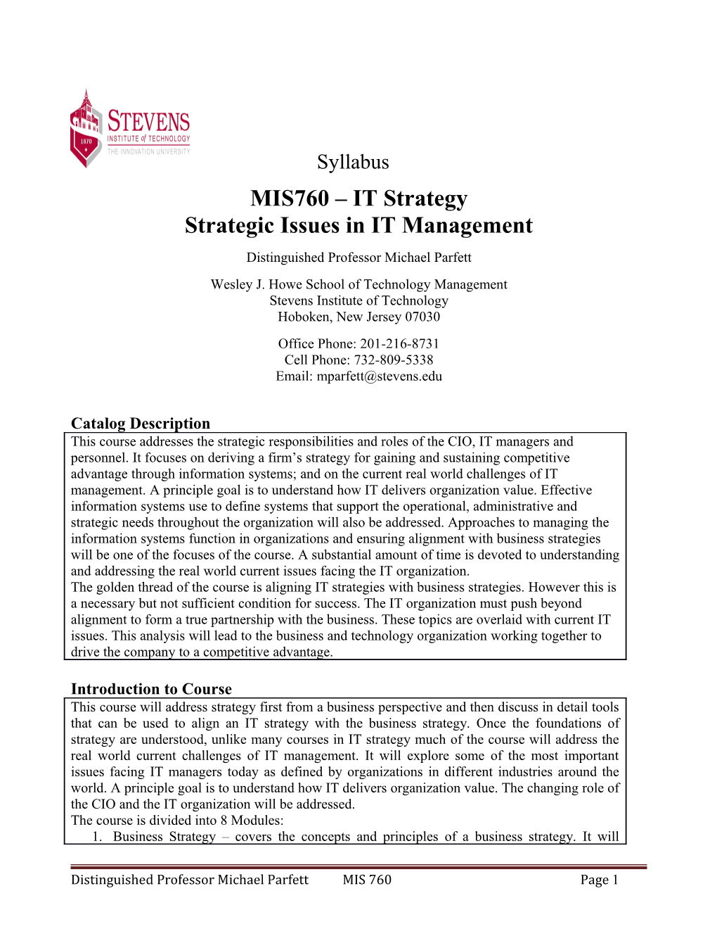 Strategic Issues in IT Management