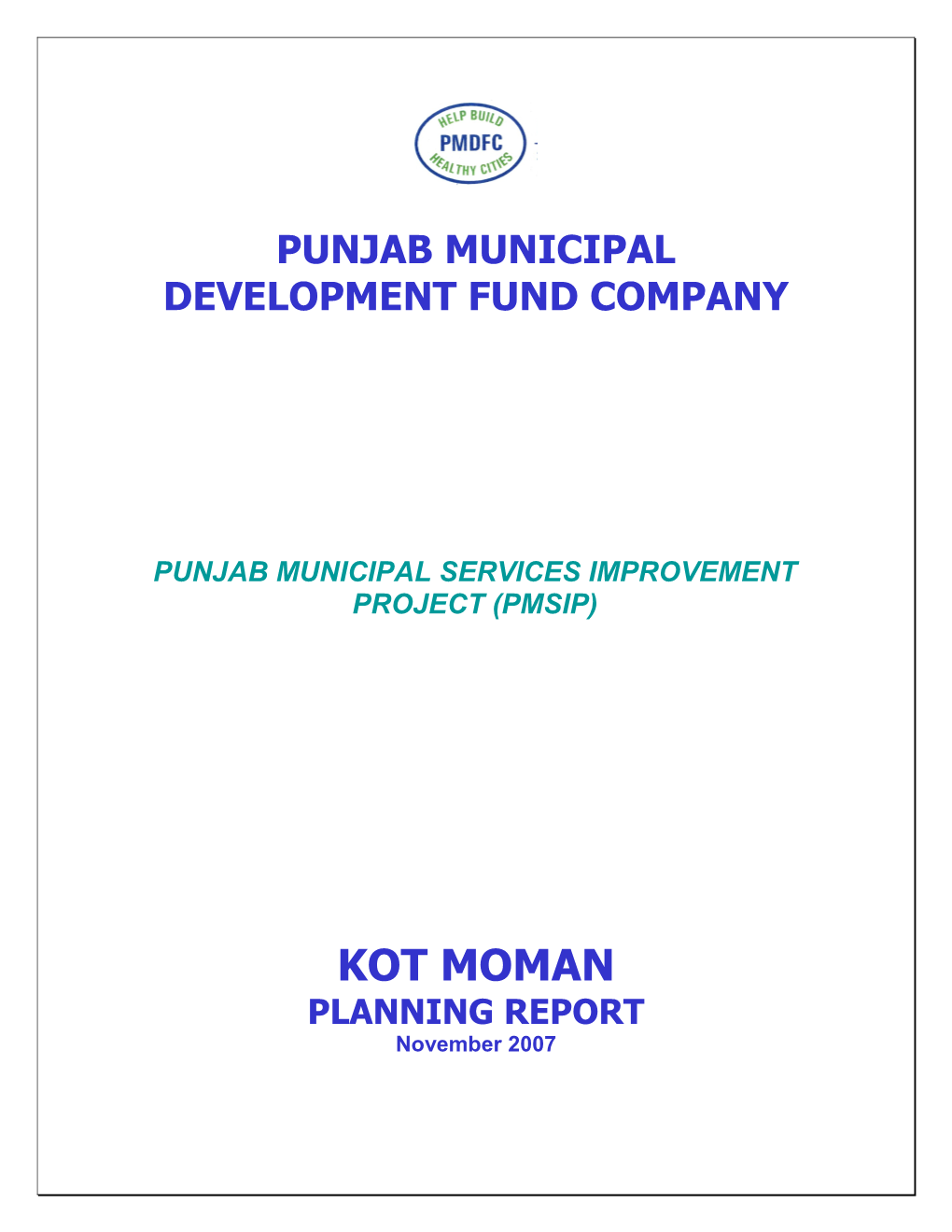 Punjab Municipal Services Improvement Project (Pmsip)
