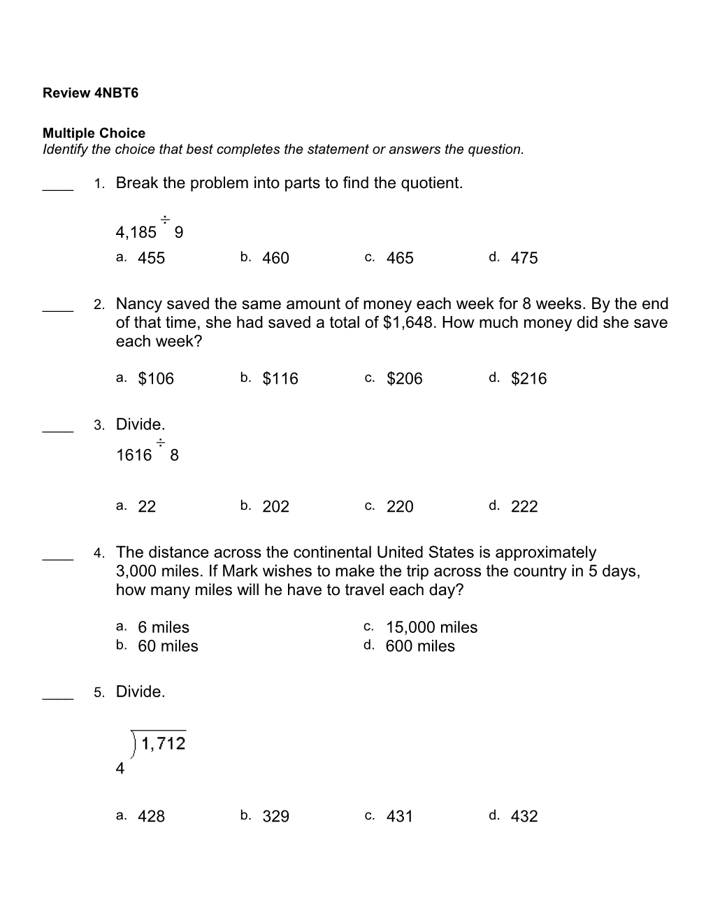 Identify the Choice That Best Completes the Statement Or Answers the Question s10