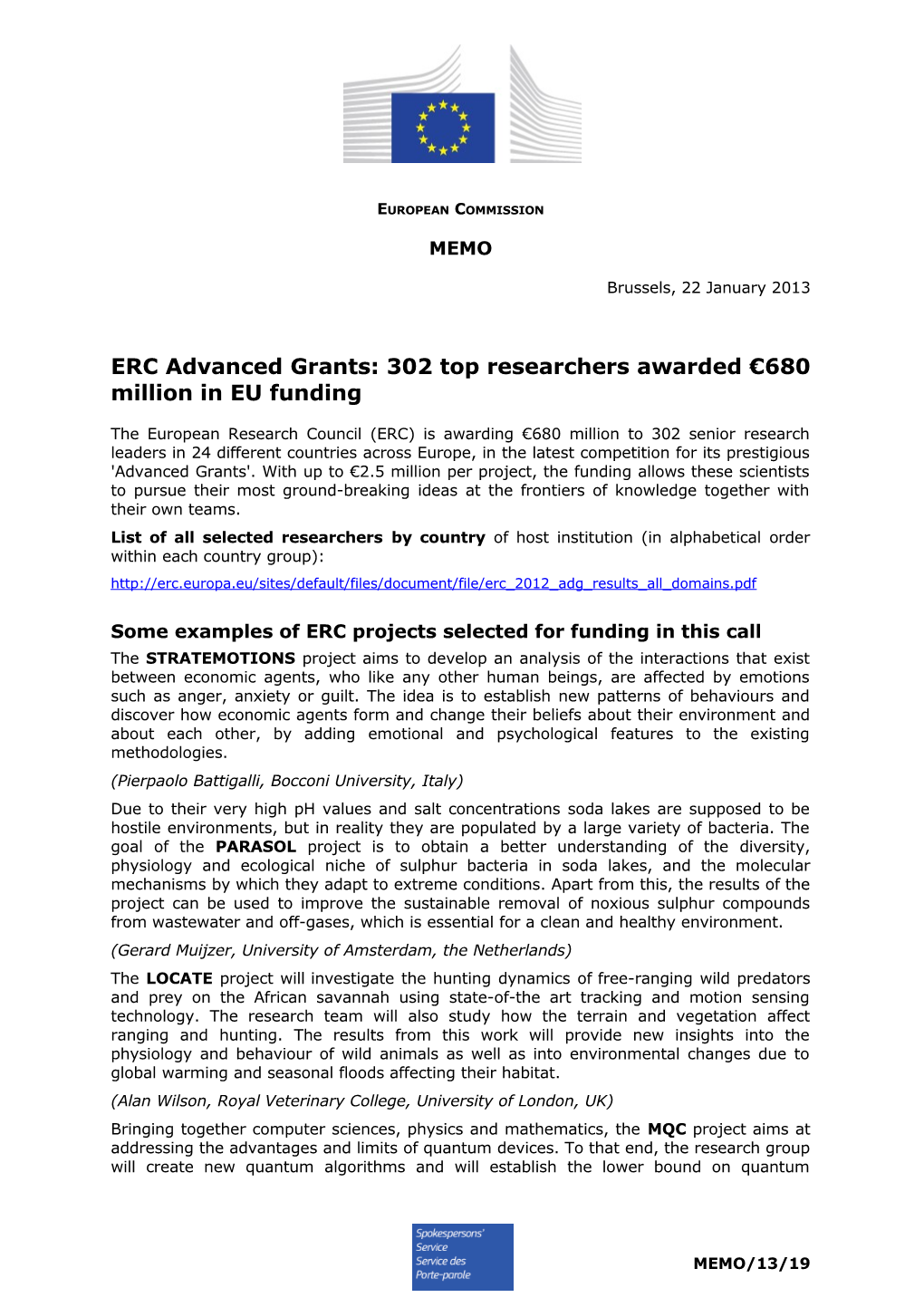 ERC Advanced Grants: 302 Top Researchers Awarded 680 Million in EU Funding