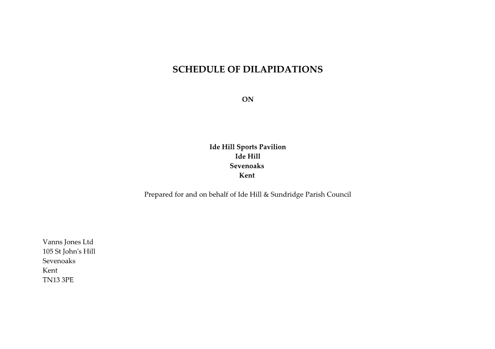 Schedule of Dilapidations