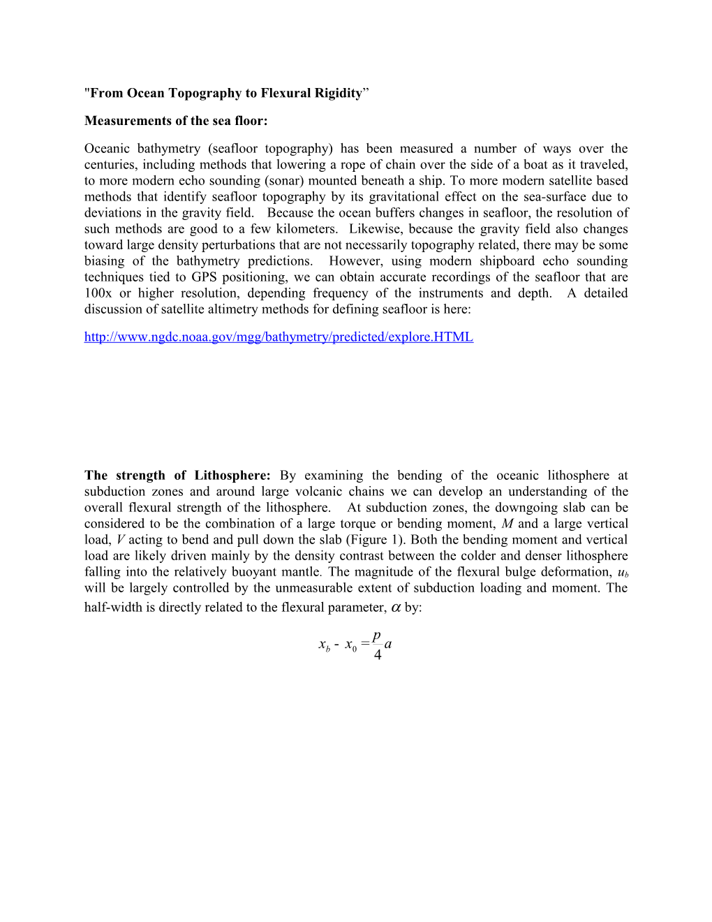 From Ocean Topography to Flexural Rigidity