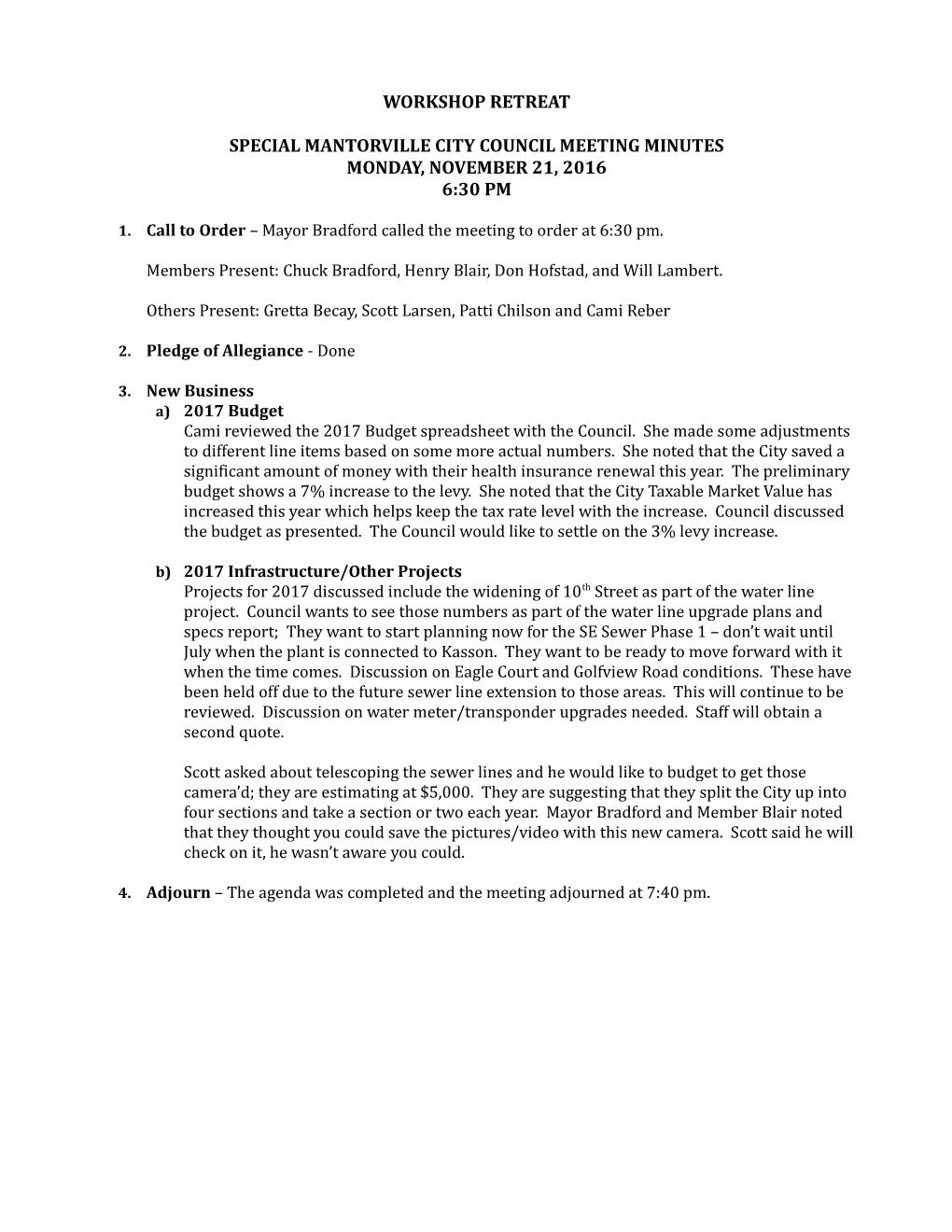 Mantorville City Council Meeting Agenda s1