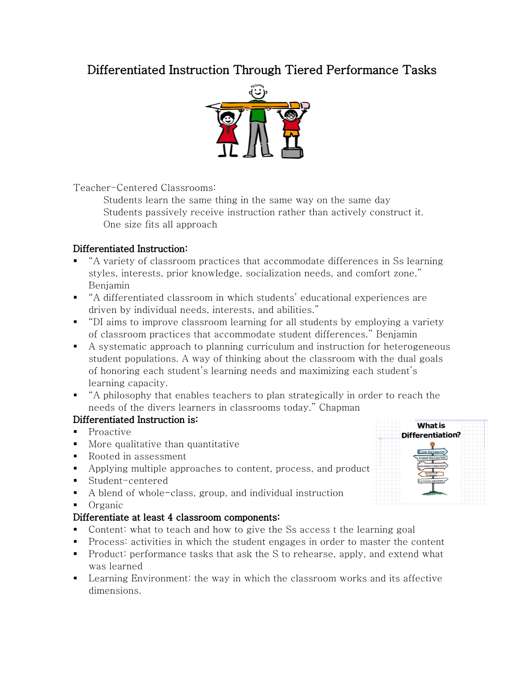 Differentiated Instruction Through Tiered Performance Tasks