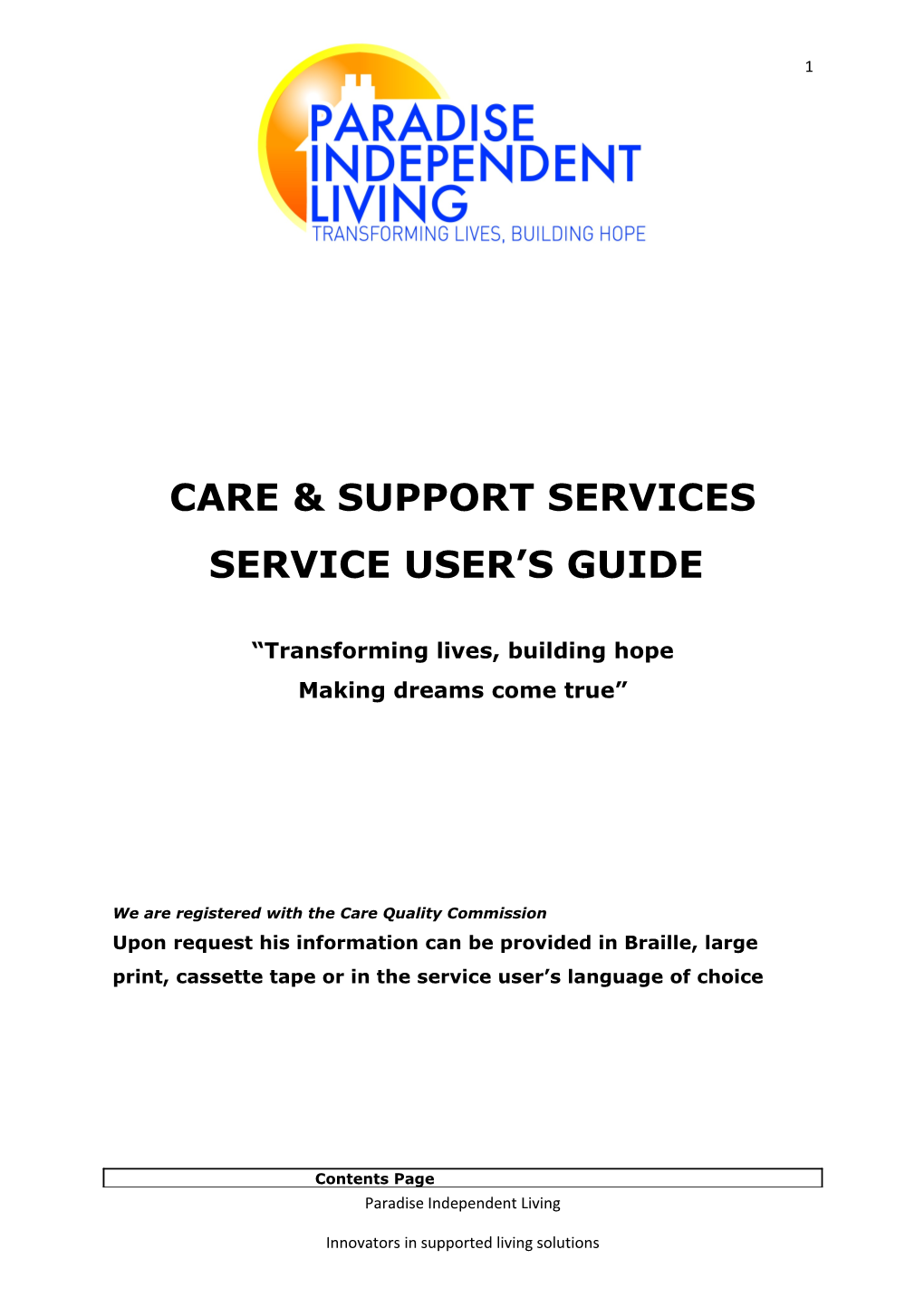 Care & Support Services