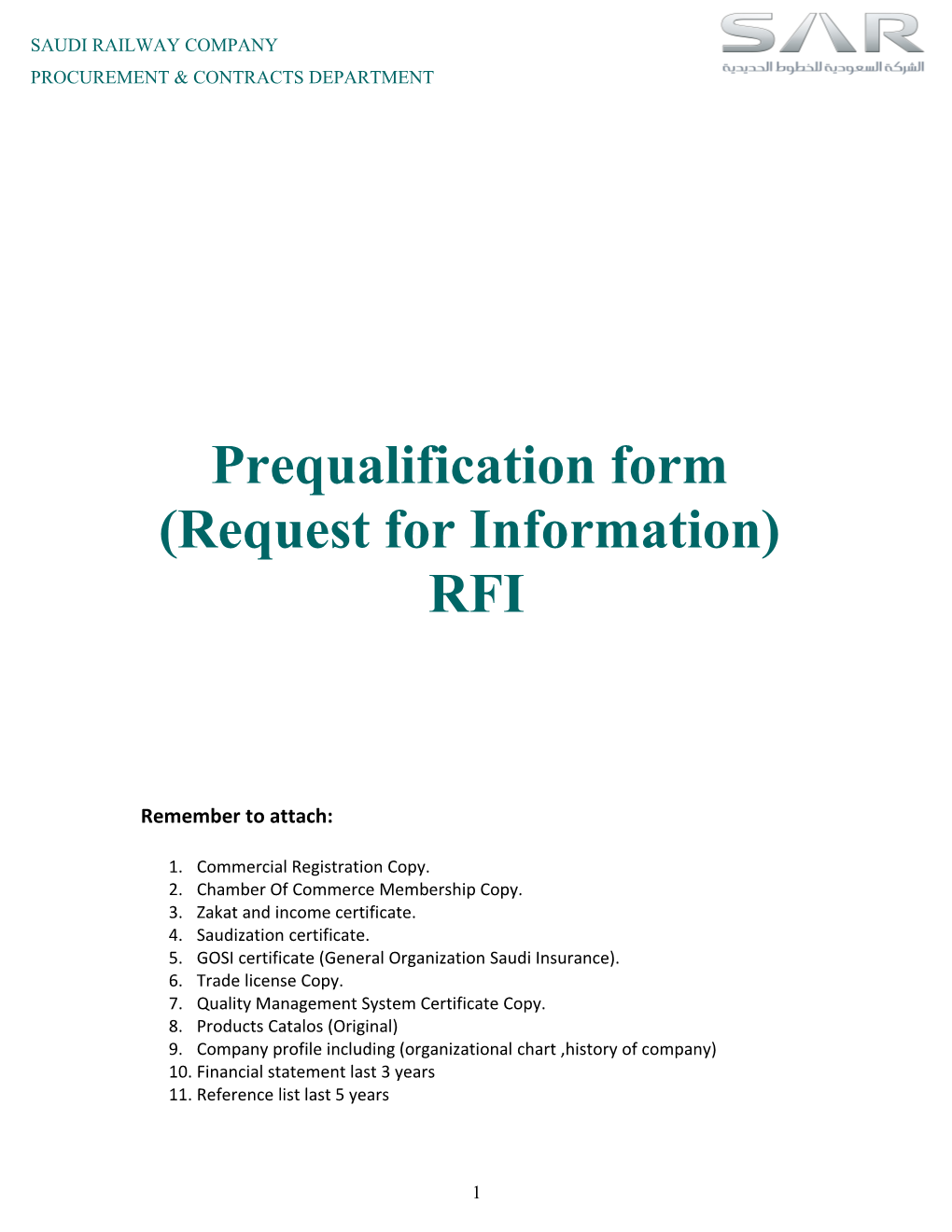 Prequalification Form