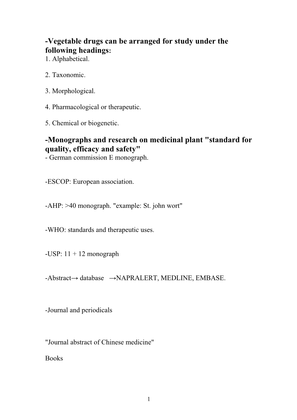 Stages Of Crude Drug Production