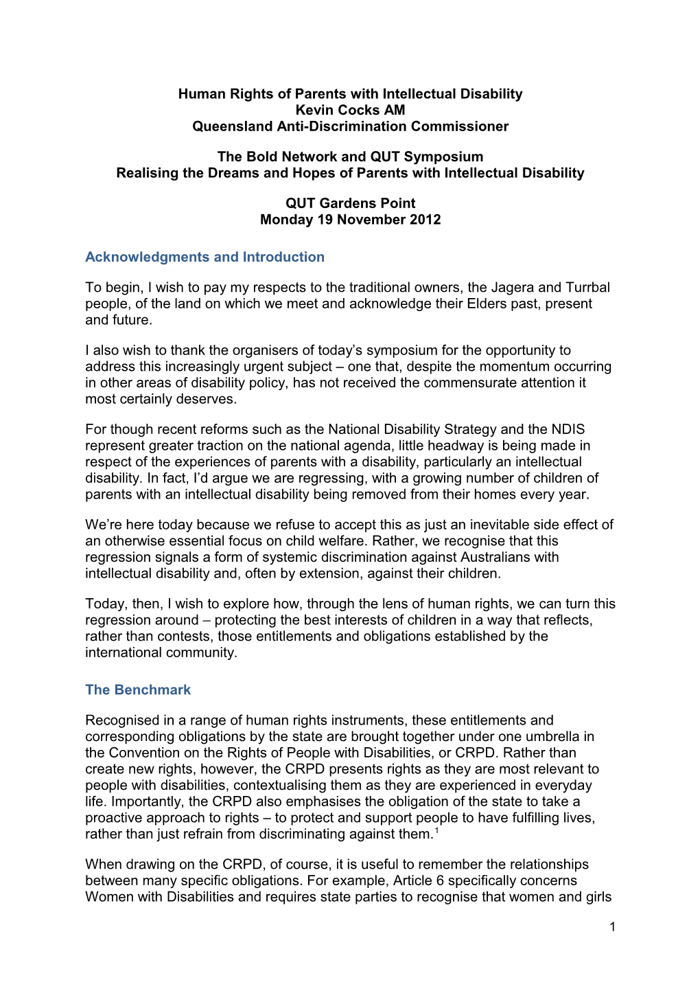 Human Rights of Parents with Intellectual Disability