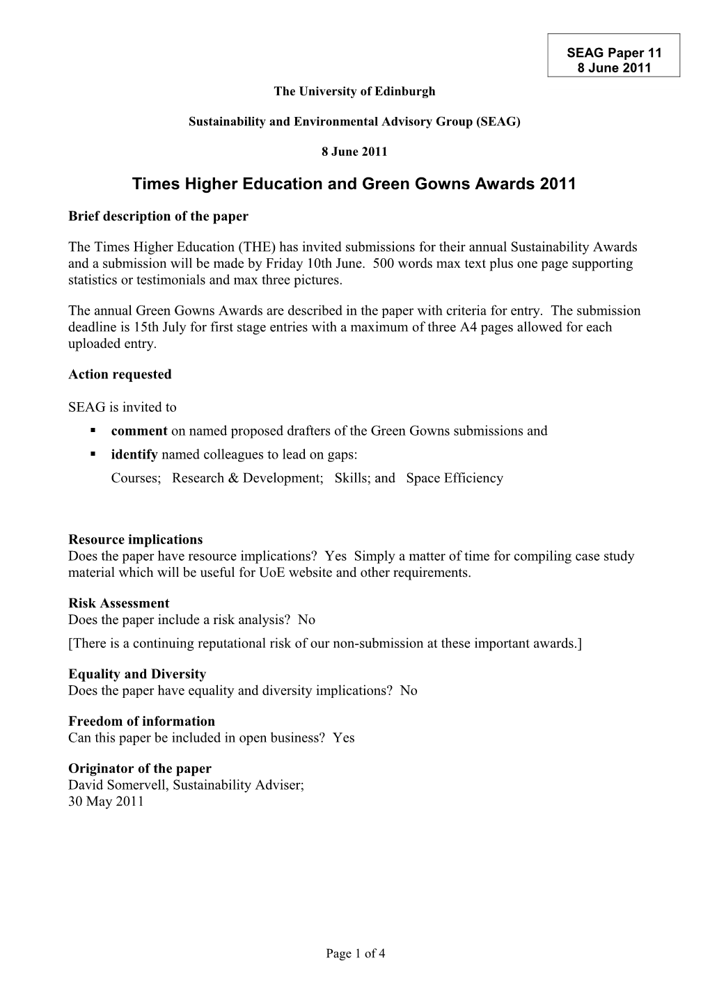 Announcing the Green Gown Awards 2011