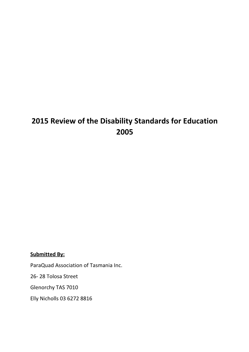 2015 Review of the Disability Standards for Education 2005