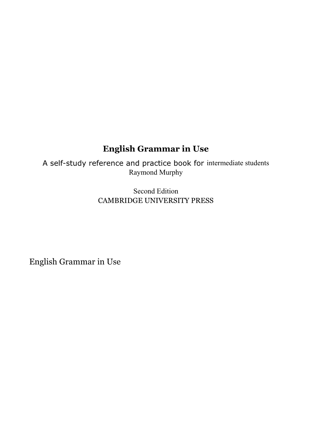 English Grammar in Use