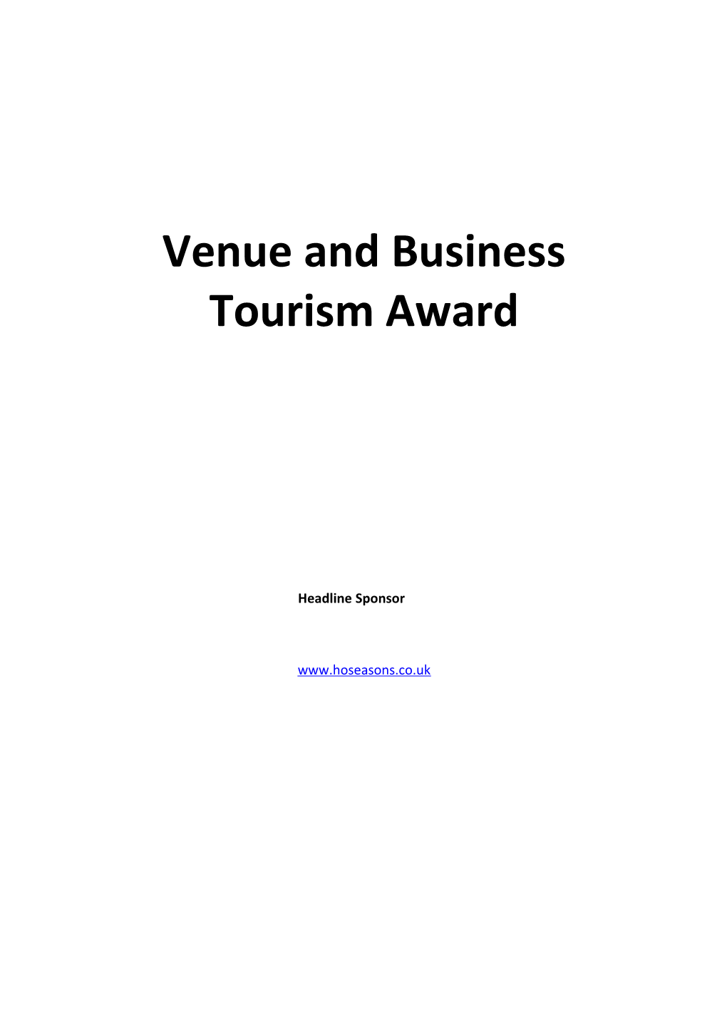 Venue and Business Tourism Award