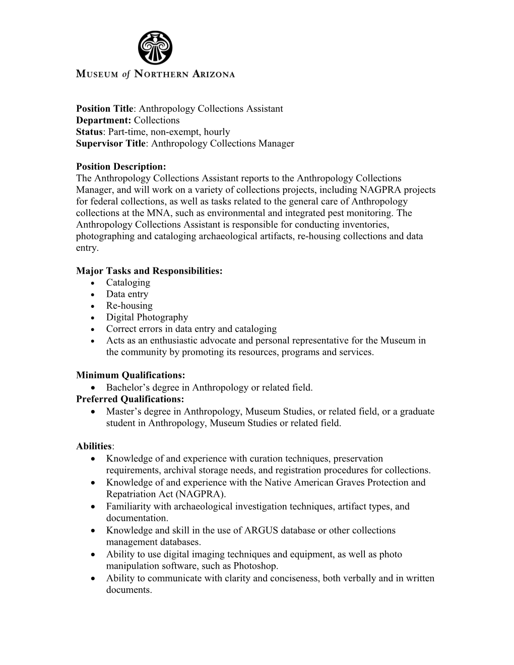 Mna Job Description