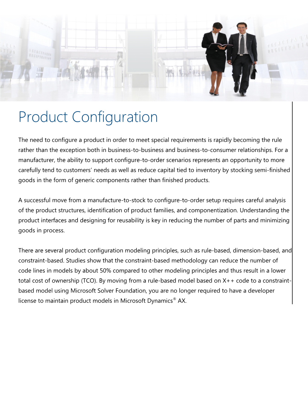 Product Configuration the Need to Configure a Product in Order to Meet Special Requirements