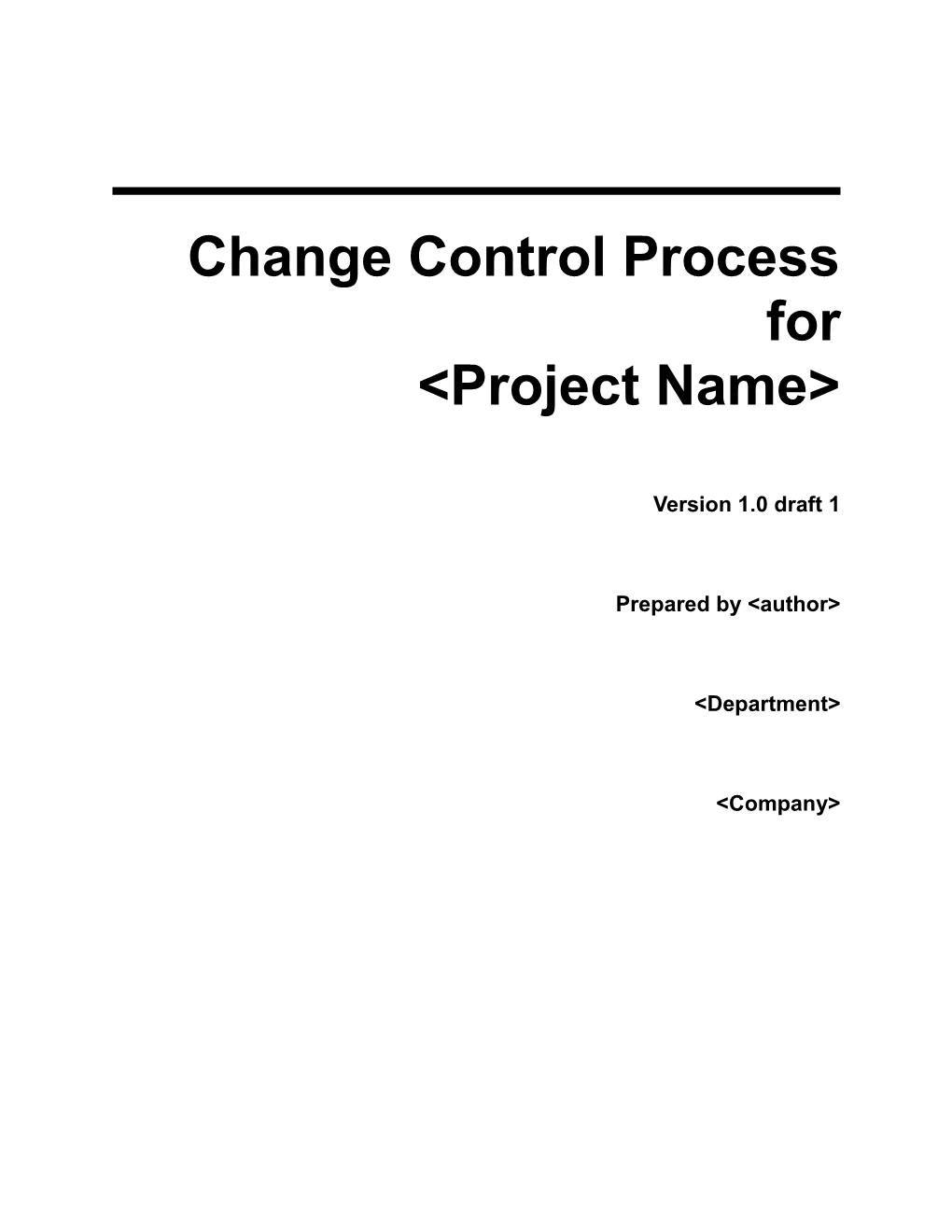 Change Control Process