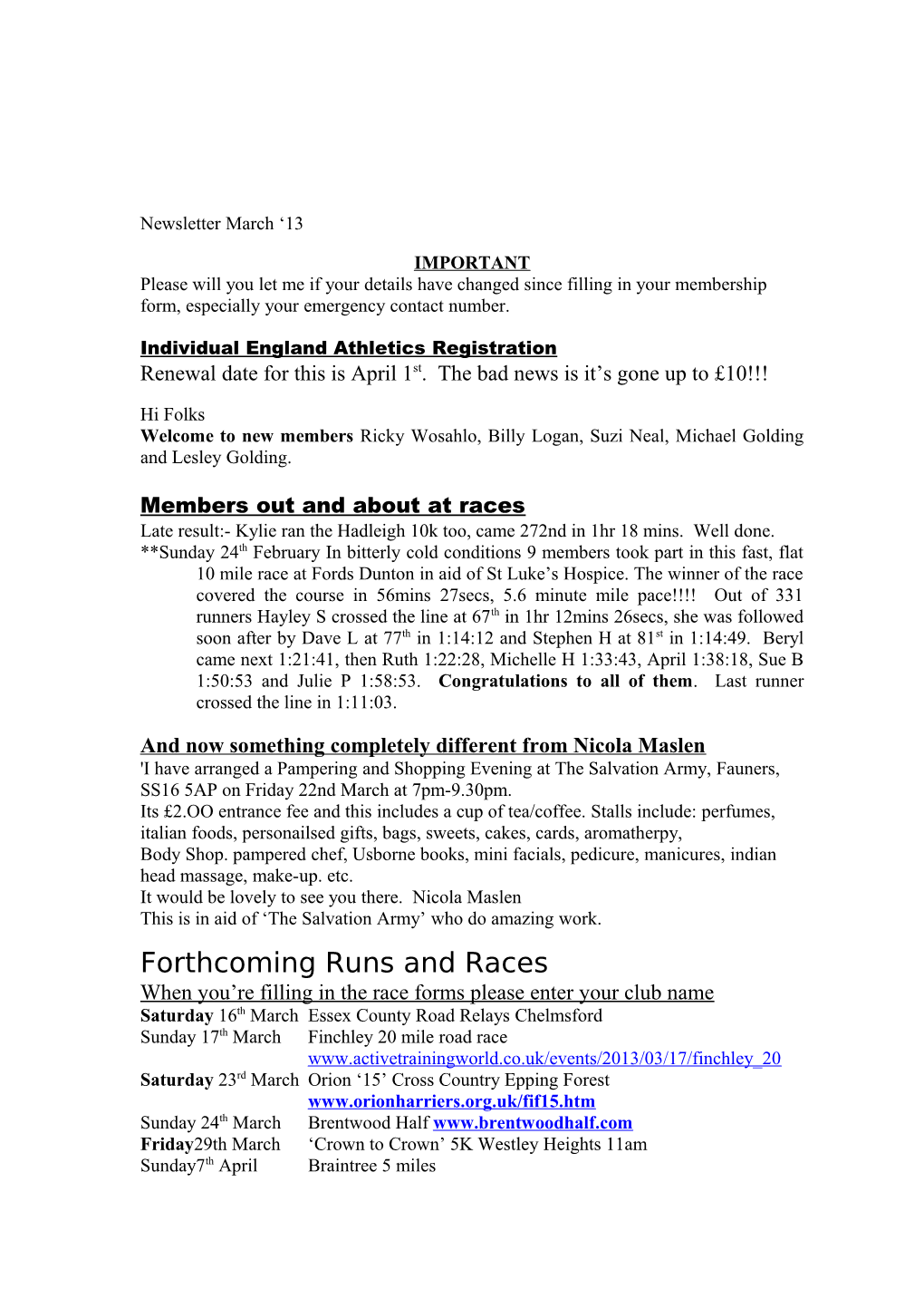 Individual England Athletics Registration