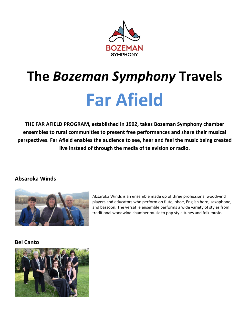 The Bozeman Symphony Travels