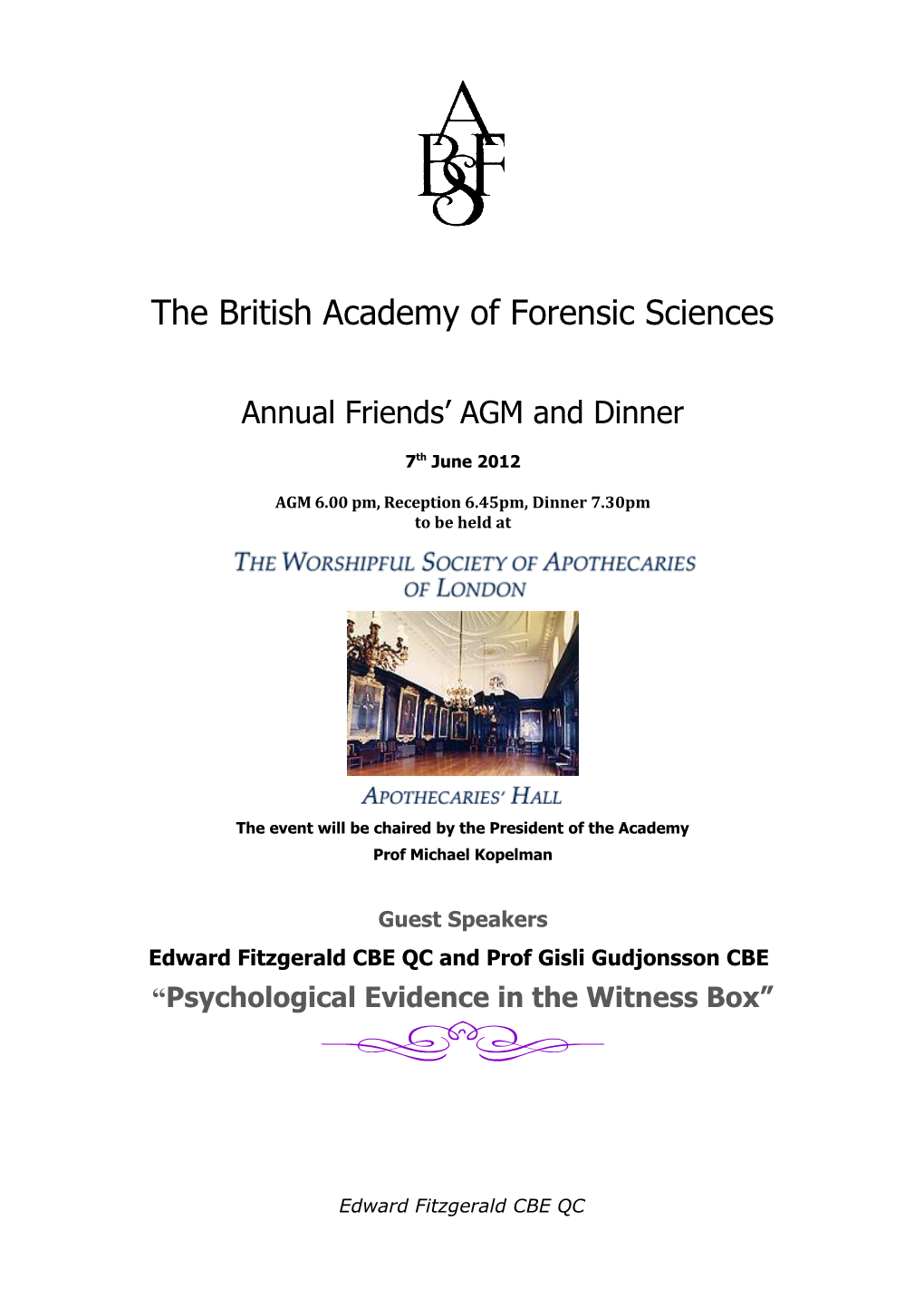 The BRITISH ACADEMY of FORENSIC SCIENCES