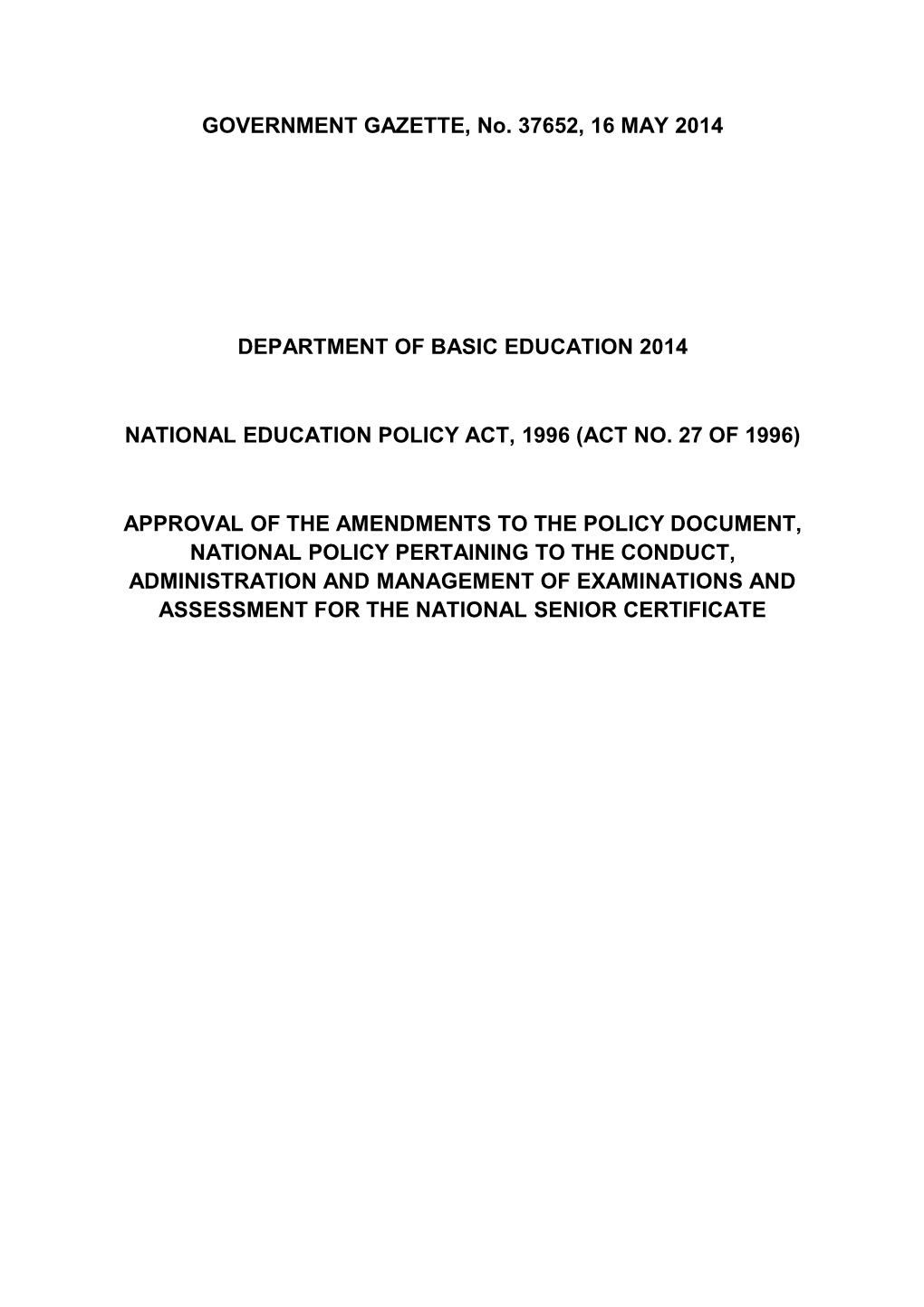 National Education Policy Act, 1996 (Act No. 27 of 1996)