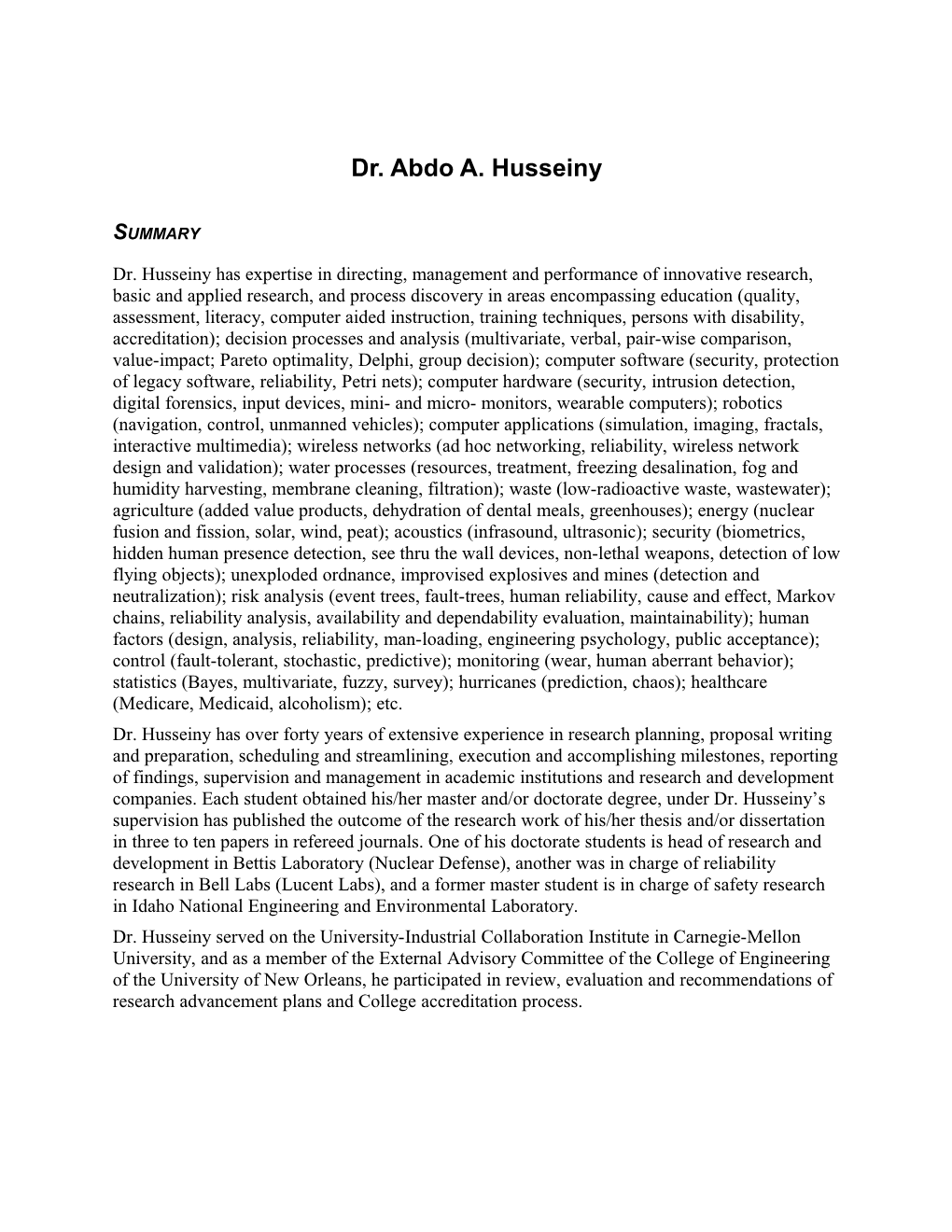 Dr. Abdo A. Husseiny; CV (7)