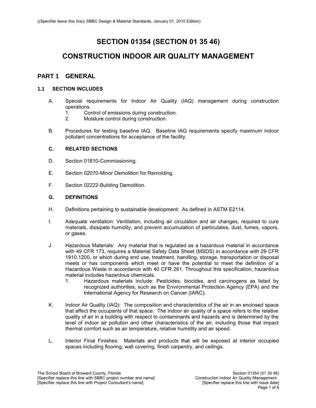 Construction Indoor Air Quality Management