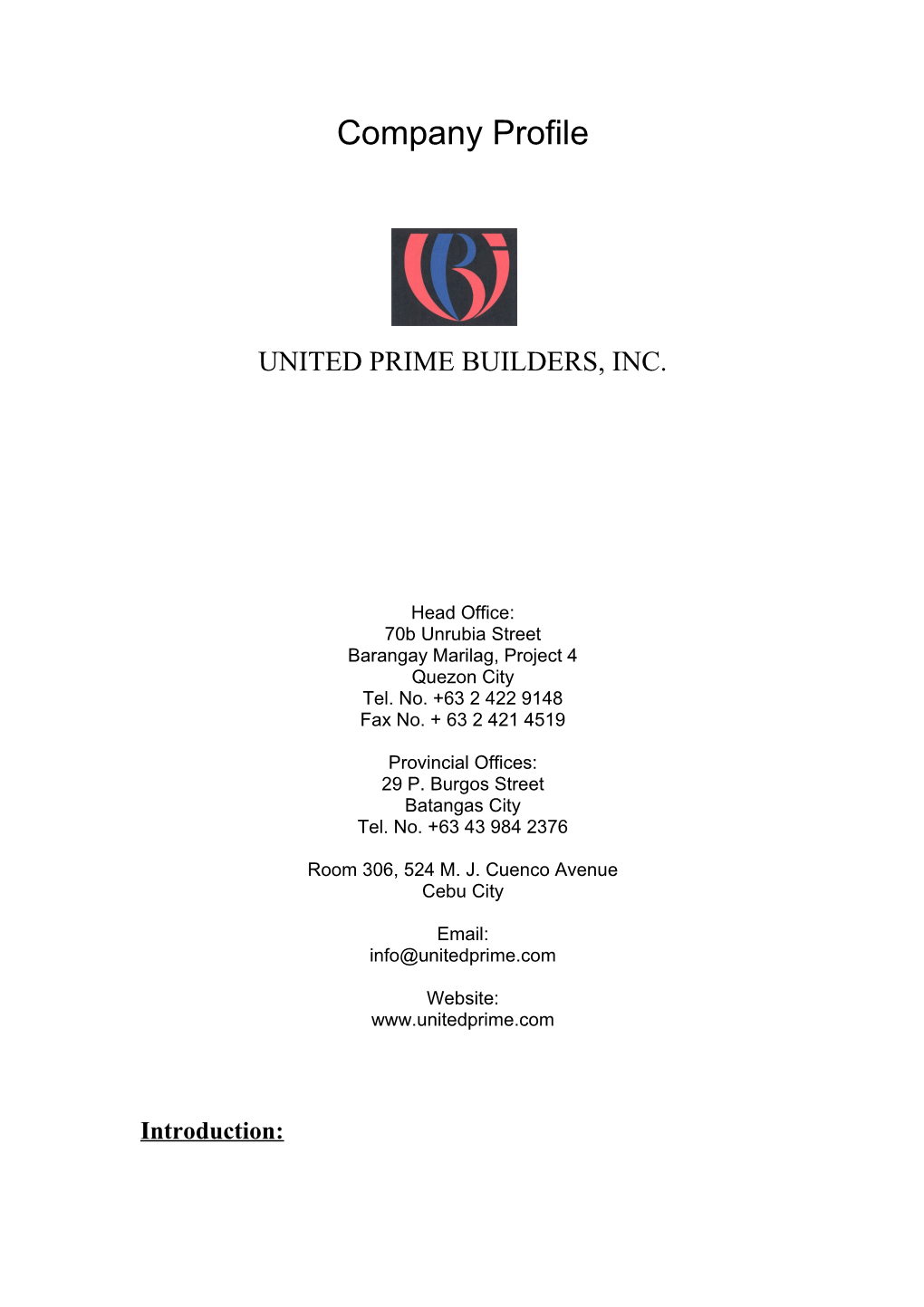 United Prime Builders, Inc