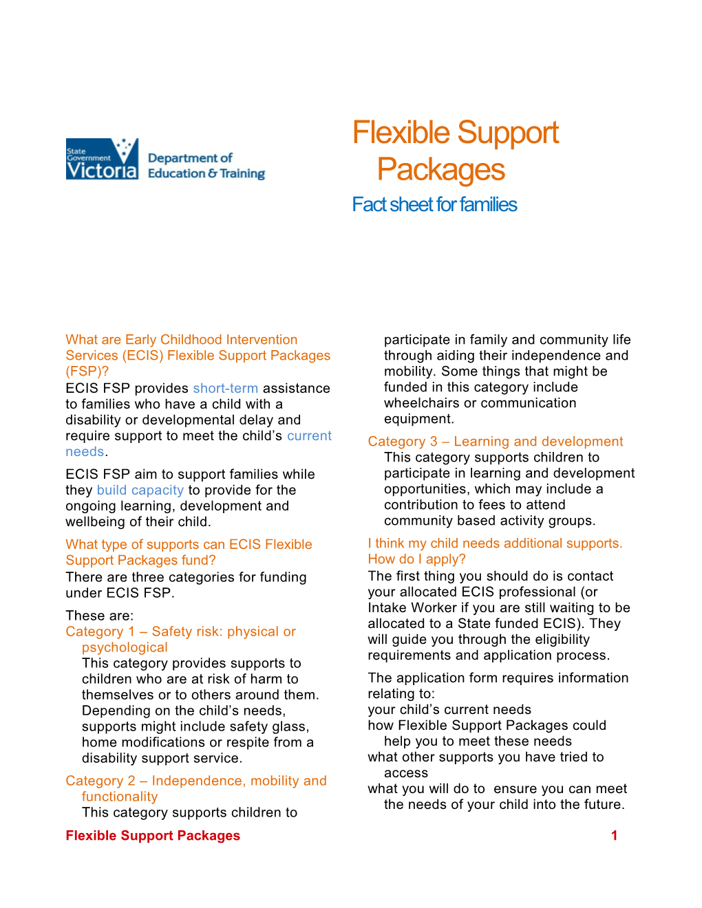 Fact Sheet for Families