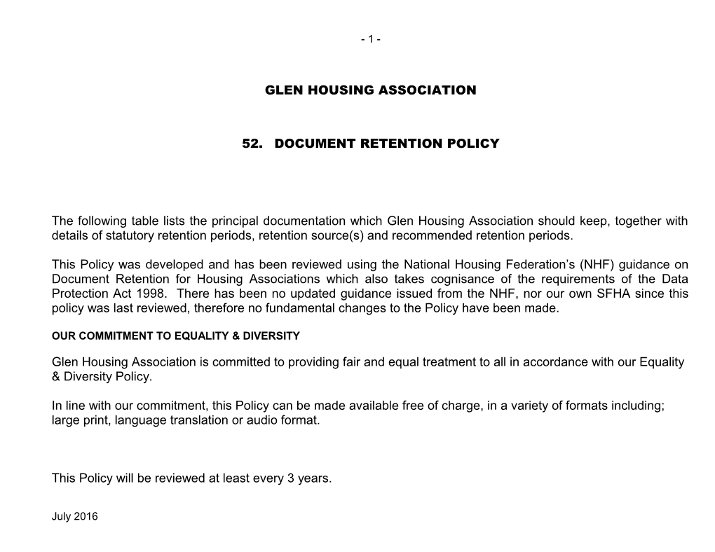 Glen Housing Association