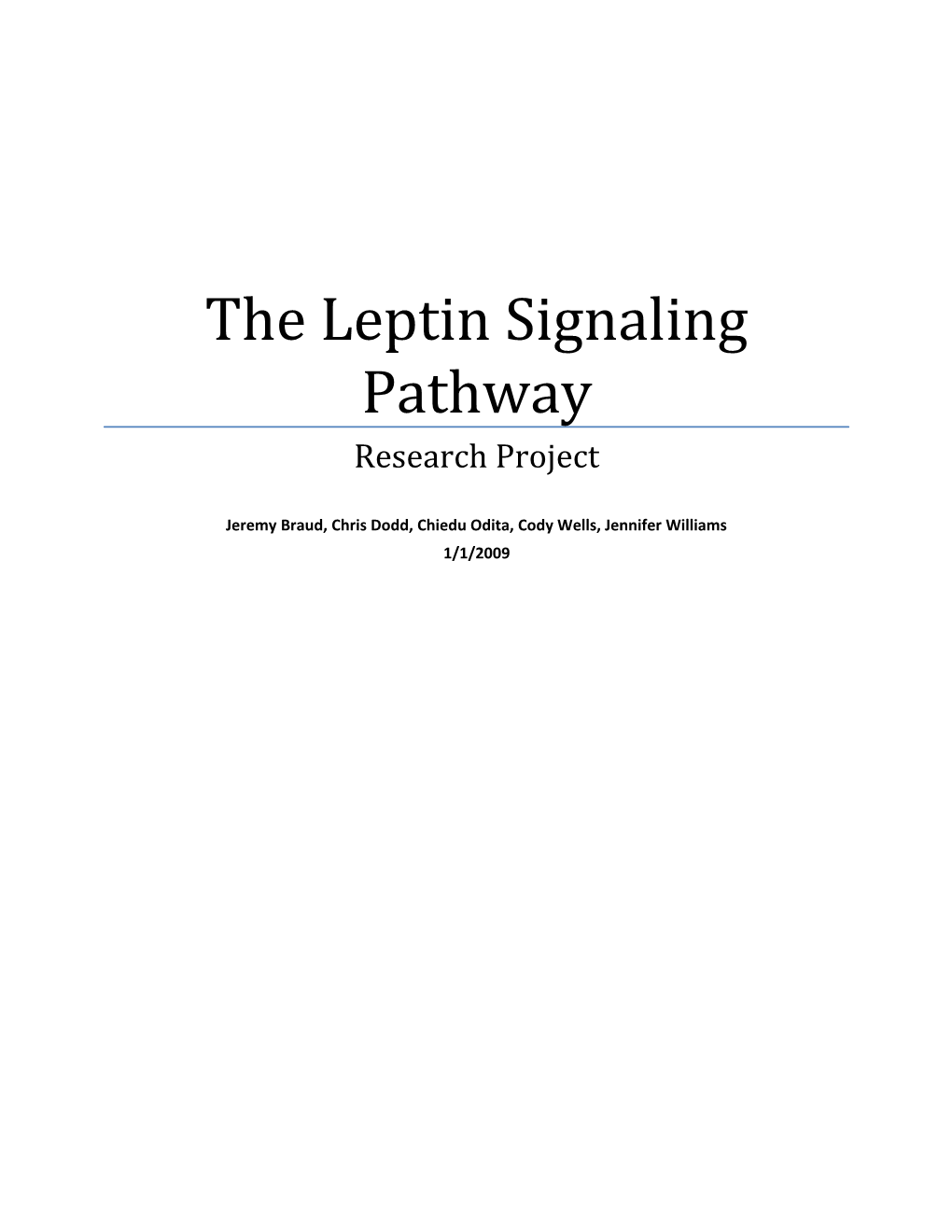 The Leptin Signaling Pathway