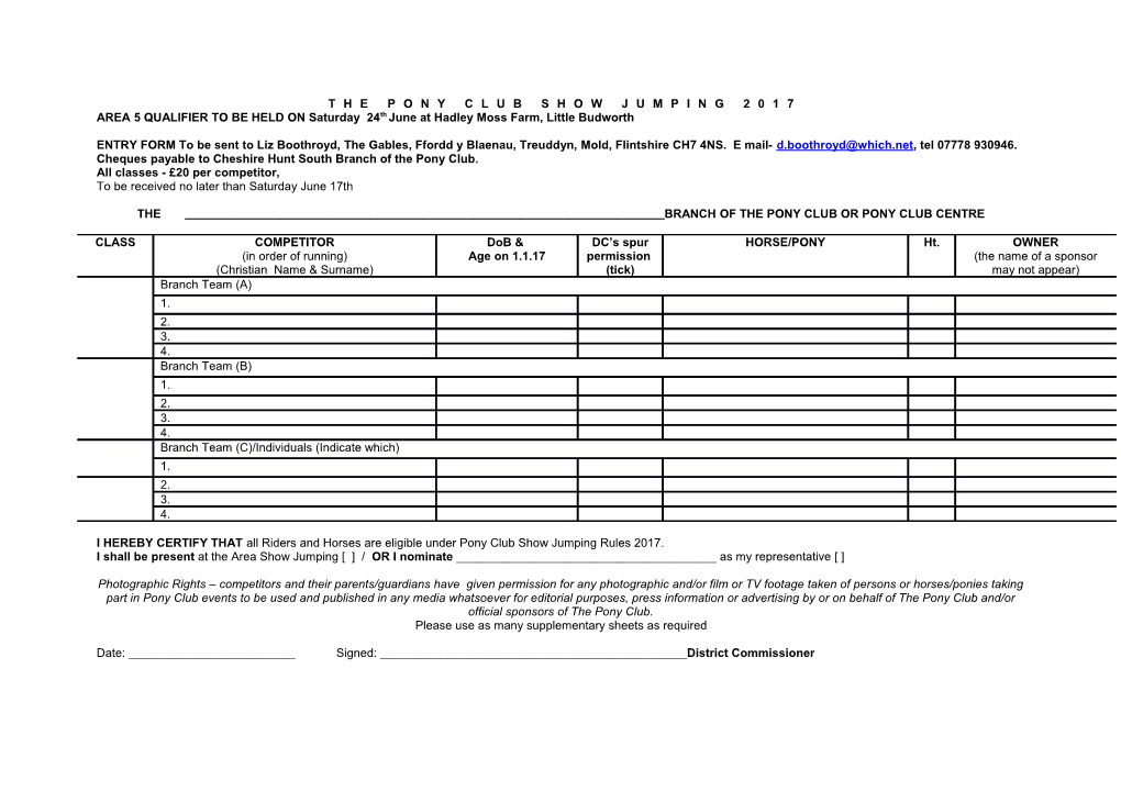 The Pony Club Show Jumping 2017