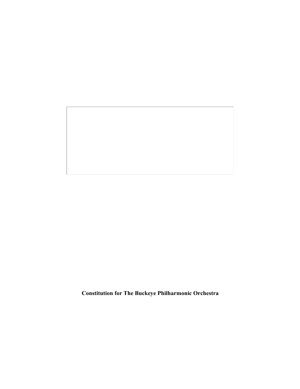 Buckeye Philharmonic Constitution