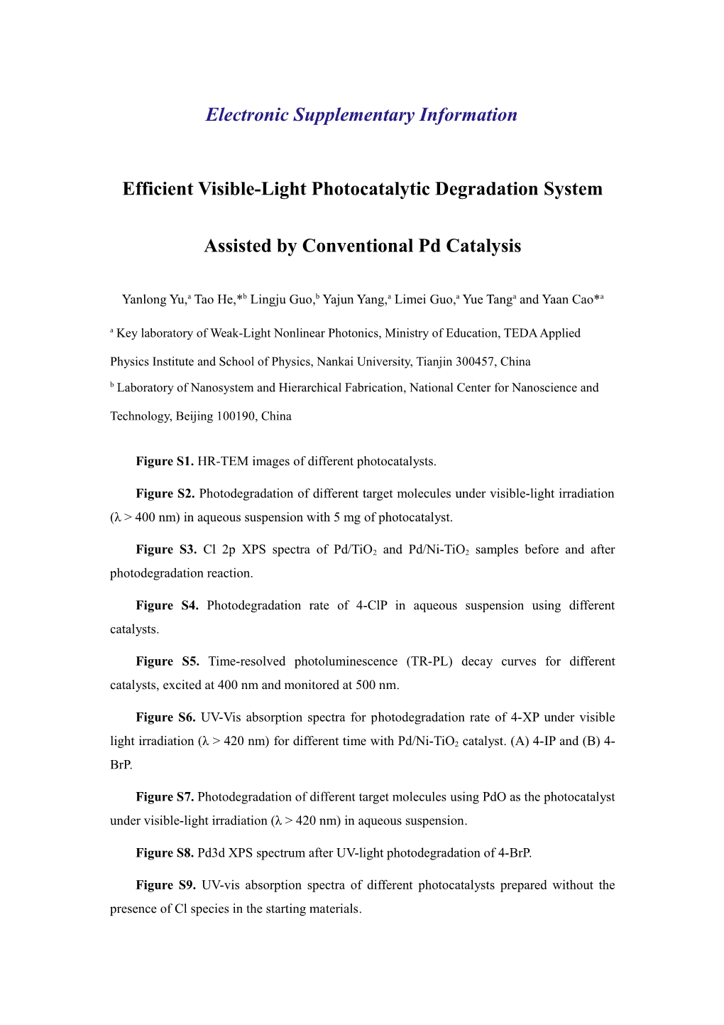 Efficient Visible-Light Photocatalytic Degradation System Assisted by Conventional Pd